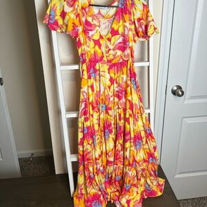 Bright Floral Yellow and Pink Dress - petal and pup